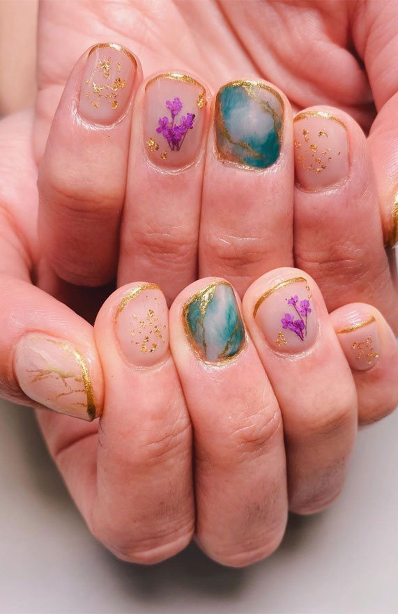 Super cute these floral nail art designs - Best Acrylic Nails, Ombre