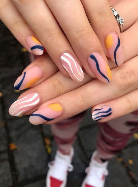 Funky Abstract Nail Art Design