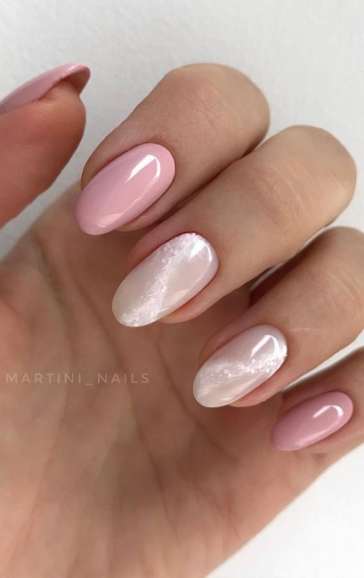 pink oval acrylic nails