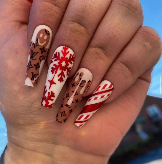 louis vuitton christmas nails