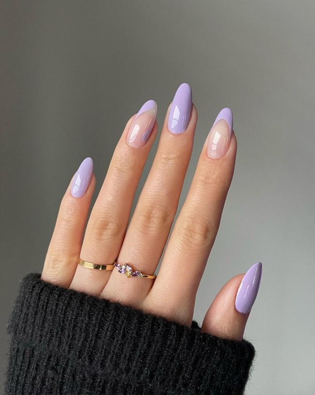 40+ Cute Nail Art Designs To Wear in Spring : Lilac Color Nails