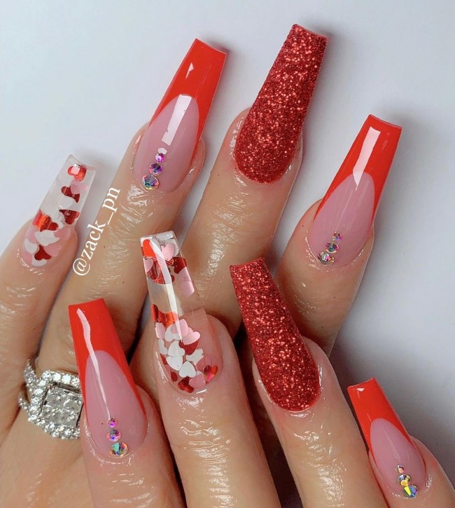 Beautiful Valentine's Day Nails 2021 : Louis Vuitton Kiss Red Nails