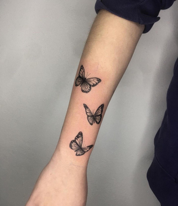 Beautiful Butterfly Tattoo Ideas Three Butterfly Arm Tattoo