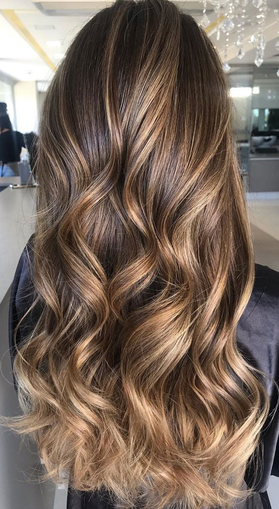 brown hair with copper highlights, balayage hair color, brown hair, brown hair color ideas, layered hair cut