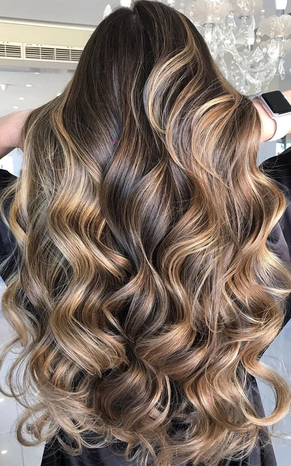 brown hair with copper highlights, balayage hair color, brown hair, brown hair color ideas, layered hair cut