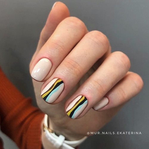 Colorful Abstract Nails – Pretty Nail Art for Short Nails