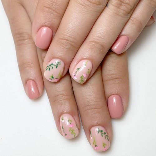 Cute Spring Floral Pink Nails – Pretty Nail Art for Short Nails