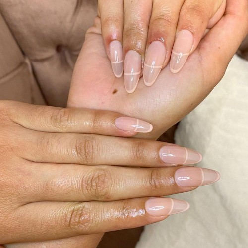 16+ Nude Nails That’re elegant and timeless : Nude French Outline Nails