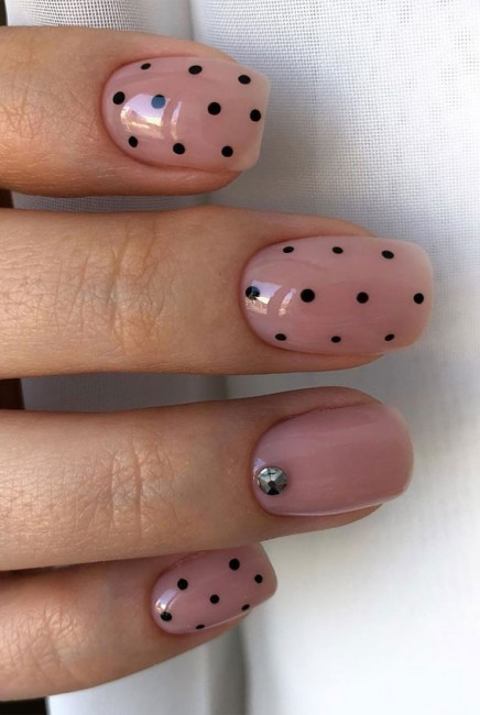 Polka Dot Nude Nails