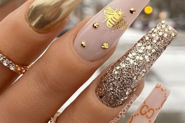 coffin glitter nails with 3d flower, glitz and glam nails, glam and glits nails, glitz and glam nail art designs, glam coffin nails, glam long coffin nails, acrylic nail art designs, glitz and glam glitter, acrylic nails coffin shape