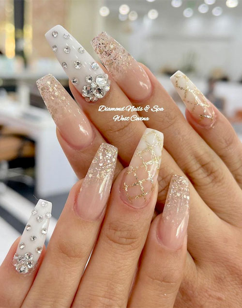 coffin glitter nails with 3d flower, glitz and glam nails, glam and glits nails, glitz and glam nail art designs, glam coffin nails, glam long coffin nails, acrylic nail art designs, glitz and glam glitter, acrylic nails coffin shape