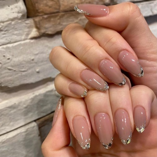 16+ Nude Nails That’re elegant and timeless : Glass French Tips