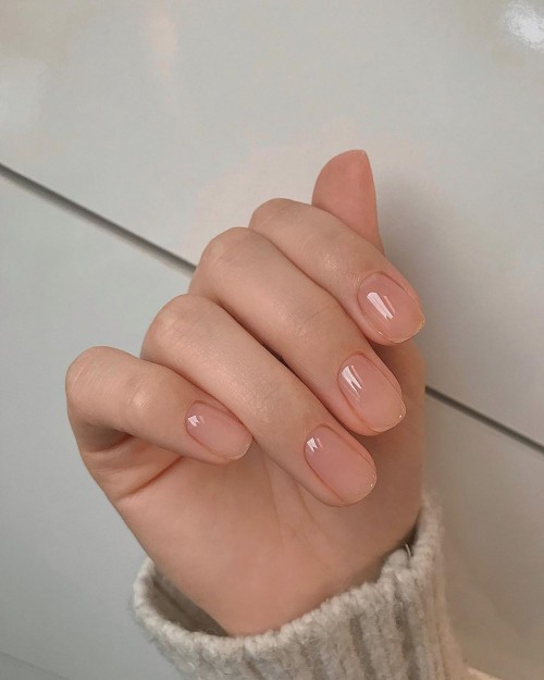 16+ Nude Nails That’re elegant and timeless : High Gloss Nude Nails