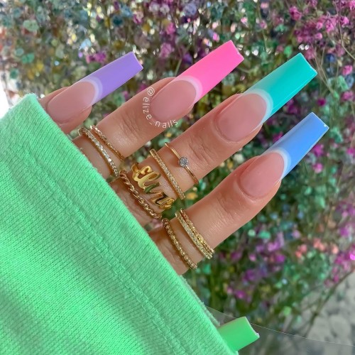 Ombre Rainbow Nails 2021 - Cute Way To Wear Rainbow Nails