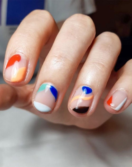 12 Cute & Unique Summer Nail Art Designs : Cute colorful abstract nails