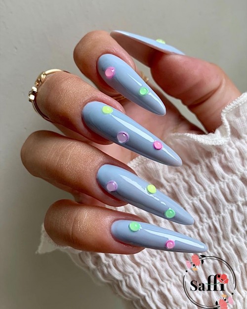 3d effect nail art, baby blue stiletto nail art, summer nail ideas 2021, summer nail trends 2021, summer nails, short summer nails 2021, summer manicure ideas, bright summer nails 2021, summer nail designs 2021, nail designs for summer, summer nail art 2021, acrylic nail designs for summer