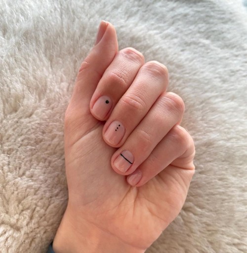 14+ Minimalist Abstract Nail Art For Short Nails : Easy minimalist nude nails