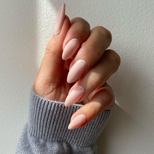 22+ Classy Way To Rock Nude Nails : Biab Nails with Cuff Detail