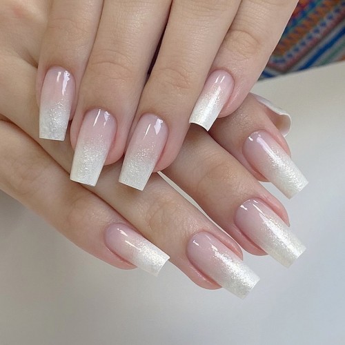 Ombre glitter French Tip Nails