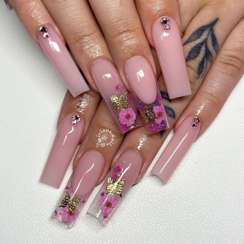25 Best Encapsulated Nails | Acrylic Nail Art Designs 2021
