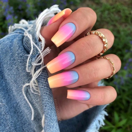 ombre nail art, summer nail art ideas, summer nails 2021, summer nail ideas 2021, ombre summer nails designs 2021