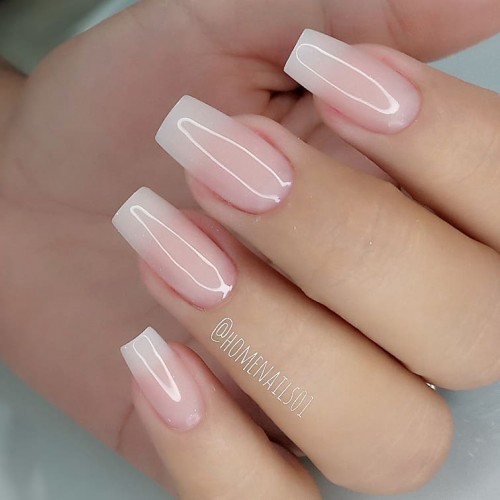 Simple Ombre Wedding Nails