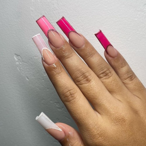 23+ Stylish Ways To Wear A Modern French Manicure 2021 : Ombre Pink French Tips