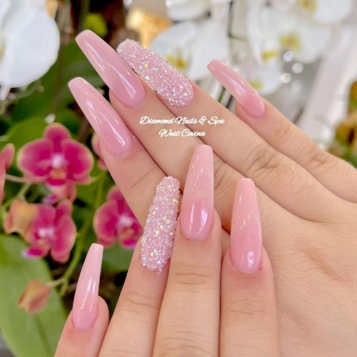 Pink Coffin Nails