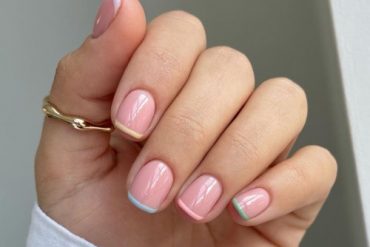 pretty natural nails colored tips, short natural nails, natural look nails, short natural nails designs, natural nail ideas 2020, natural nail designs 2021, natural nailsacrylic, short natural nails manicure, natural nail designs 2021, beautiful natural nails,  short natural nails ideas