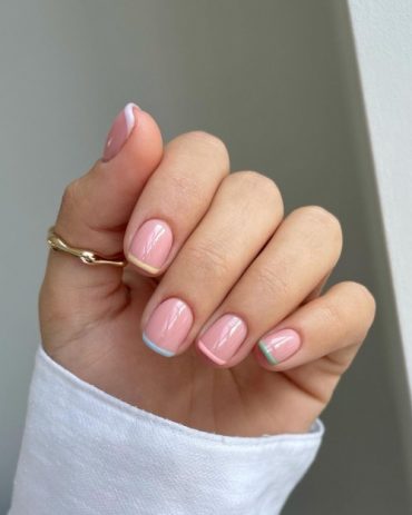 pretty natural nails colored tips, short natural nails, natural look nails, short natural nails designs, natural nail ideas 2020, natural nail designs 2021, natural nailsacrylic, short natural nails manicure, natural nail designs 2021, beautiful natural nails,  short natural nails ideas