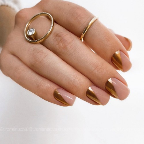 copper and nude nails, pretty natural nails, short natural nails, natural look nails, short natural nails designs, natural nail ideas 2020, natural nail designs 2021, natural nailsacrylic, short natural nails manicure, natural nail designs 2021, beautiful natural nails,  short natural nails ideas