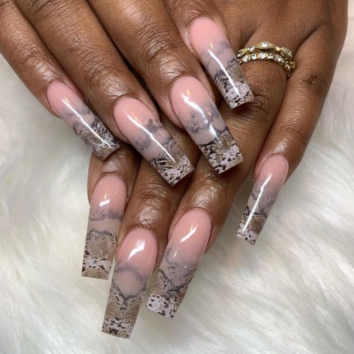 Ombre Snakeskin Coffin Nails