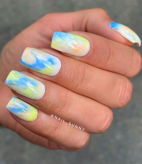 31+ Trendy Summer Nails to Make You Shine : Tie Dye Nails