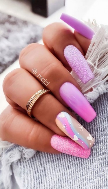 31+ Trendy Summer Nails to Make You Shine : Unicorn Vibe Nails