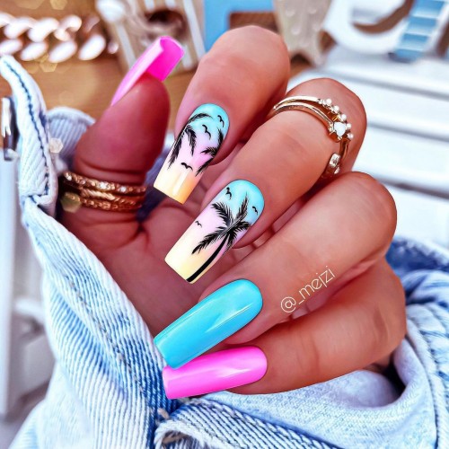 31+ Trendy Summer Nails to Make You Shine : Tropical Nail Art