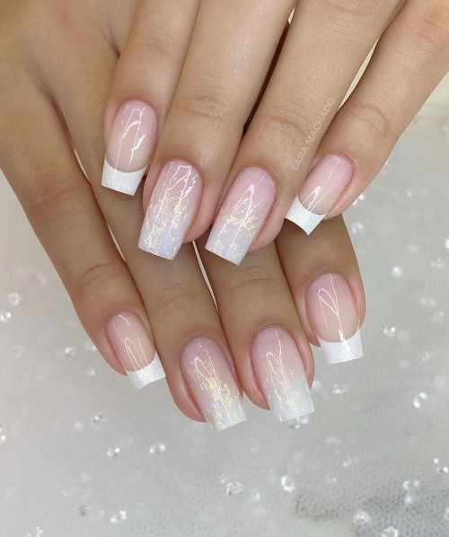 French & Pink Ombre Nails