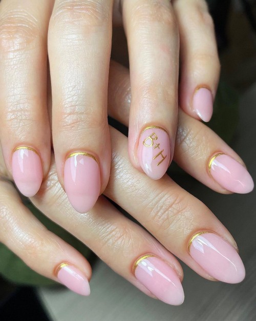 The most delicate gold cuff wedding nails