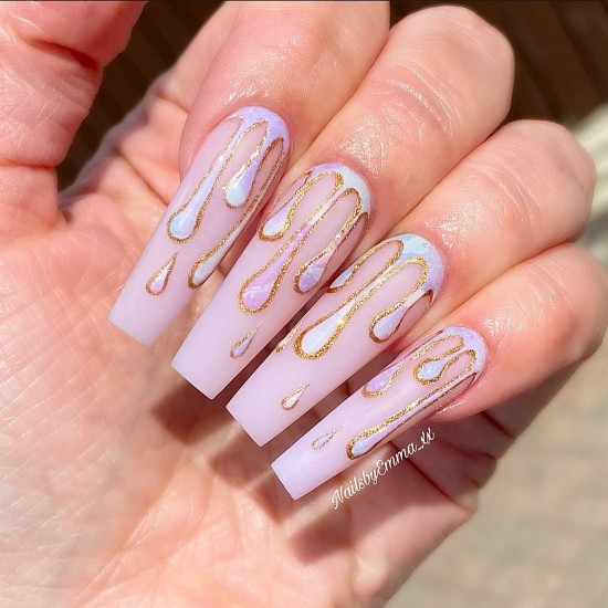 30 Fun Nail Designs for Summer 2021 : Drip Nails