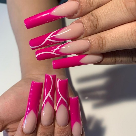 hot pink acrylic nails, hot pink nail designs 2021, hot pink nails with design, pink nails 2021, hot pink acrylic nails, hot pink nail designs 2021, hot pink nails 2021, hot pink nails ideas