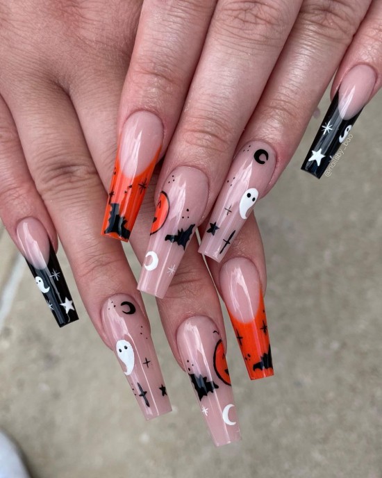 Mix and Match Spooky Coffin Nails