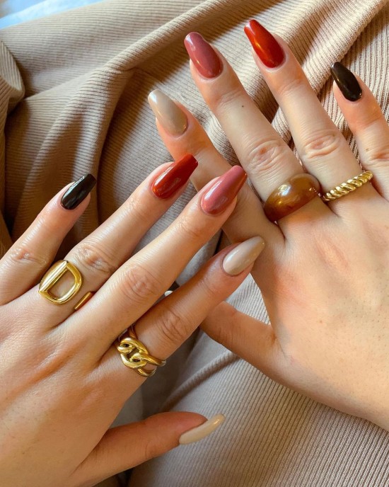 Shades of Fall Color Nails —Fall Nail Art Designs of 2021