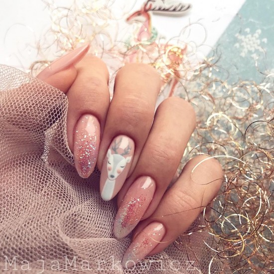 Shimmery Winter Nails — Christmas Nails Designs