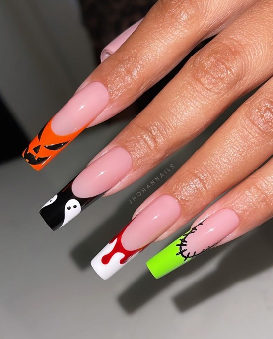 Spooky Tip Halloween Long Nails