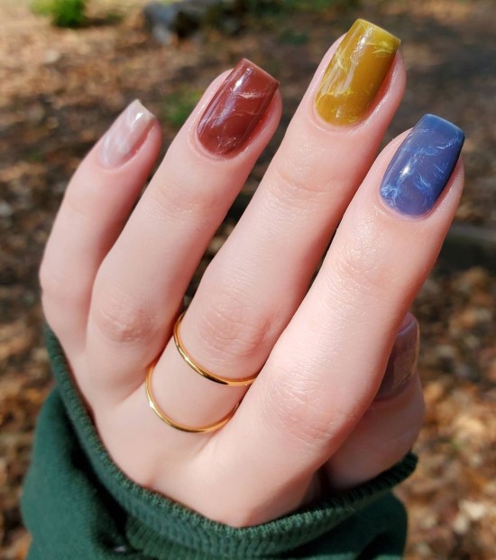 Mix and Match Earthy Toned Nails — Cute Fall Nail Art Designs of 2021