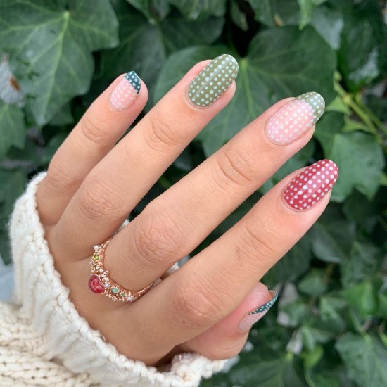 Mix and Match Polka Dot Fall Nail Colors— Cute Fall Nail Art Designs of 2021