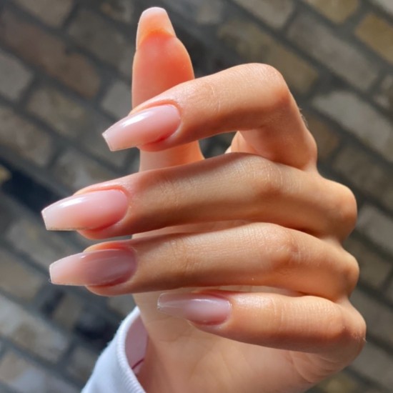 simple nails, pretty natural nails, ballerina nails, nude nails, simple nude pink nails