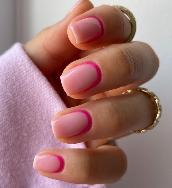 20 Reverse French Manicure Ideas That Are So Cute — Barbie Pink Cuff Nails