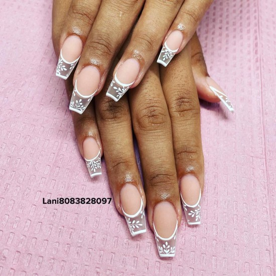 15 White Snowflake Nail Designs — Translucent French Tips with Snowflake