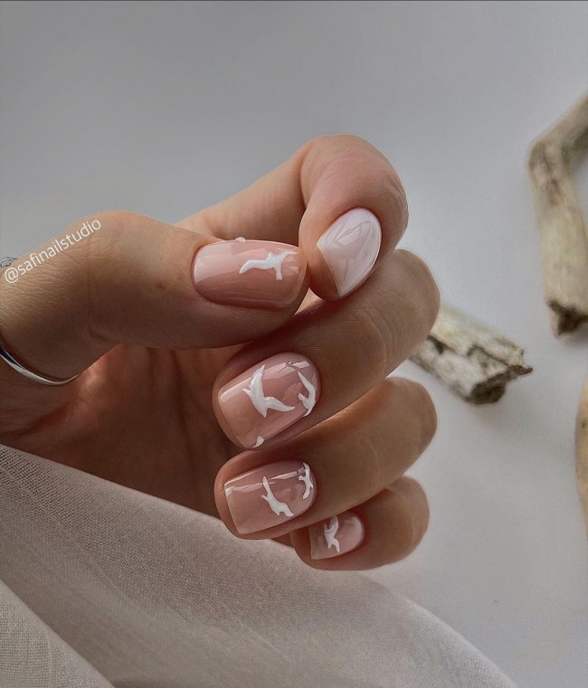 Neutral Nails For a Classic Look To Wear in 2022 — White Bird Nude Nails