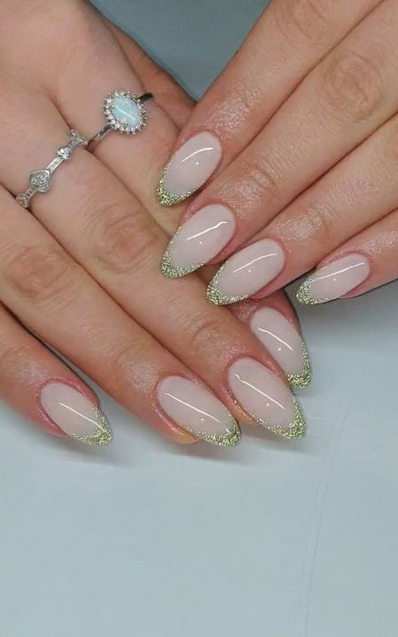 neutral with glitter tips, nude acrylic nails, nude nails 2021, neutral nails 2022, neutral gel nails, nude gel nails, short nude nails, nude nails with glitter, long nude nails, nude nails with white lines, nude and white nails